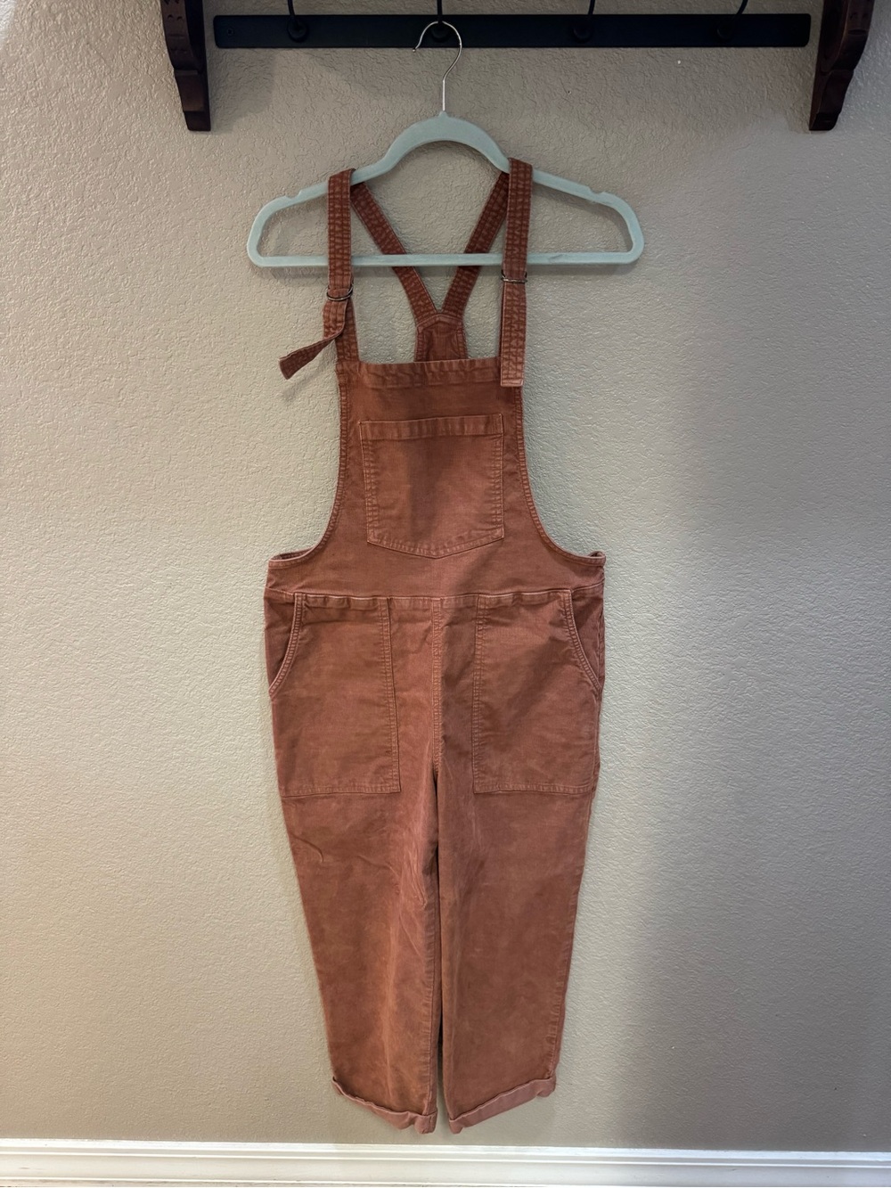 aerie Rust Corduroy Overalls Jumpsuit